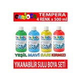 Carioca Tempera Ana Renkler Yıkanabilir Sulu Boya Seti 500 Ml 4'Lü
