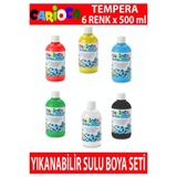 Carioca Tempera Ana Renkler Yıkanabilir Sulu Boya Seti 500 ml 6'lı