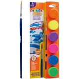 Carioca Tempera Sulu Boya Süper Yıkanabilir Fırçalı 25 Ml 6 Renk Fosforlu 40486