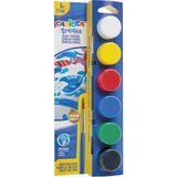 Carioca Tempera Yıkanabilir Fırçalı 25 ml * 6 Renk Parmak Boya - Karışık-Çok Renkli