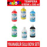 carioca Tempera Yıkanabilir Sulu Boya Seti 6 Renk X 500 ml.