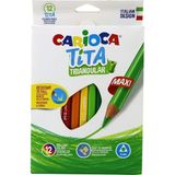 Carioca Tita 42791 12 Renk Maxi Üçgen Kuru Boya