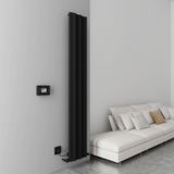 Carisa Boreas Hybrid S Dikey Elektrikli Radyatör Modern Tasarım Siyah 180 x 27,6 cm
