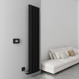 Carisa Boreas Hybrid S Dikey Elektrikli Radyatör Modern Tasarım Siyah 180 x 36,9 cm