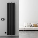 Carisa Boreas S Dikey Elektrikli Radyatör Modern Tasarım Siyah 180 x 46,2 cm