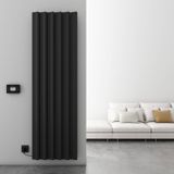 Carisa Boreas S Dikey Elektrikli Radyatör Modern Tasarım Siyah 180 x 55,5 cm