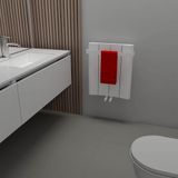 Carisa Curvy Bath Alüminyum Havlupan Modern Tasarım Beyaz 180 x 24,5 cm