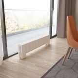 Carisa Elvino Floor Double Yatay Alüminyum Radyatör Modern Tasarım Beyaz 30 x 124,5 cm