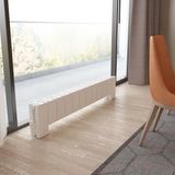 Carisa Elvino Floor Double Yatay Alüminyum Radyatör Modern Tasarım Beyaz 30 x 149,5 cm