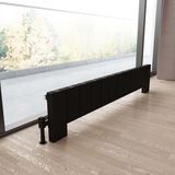 Carisa Elvino Floor Yatay Alüminyum Radyatör Modern Tasarım Siyah 30 x 149,5 cm