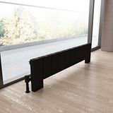 Carisa Elvino Floor Yatay Alüminyum Radyatör Modern Tasarım Siyah 30x124,5 Cm