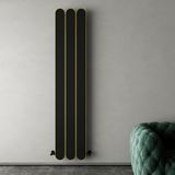 Carisa Magico Double Dikey Alüminyum Radyatör Modern Tasarım Siyah 180x37 Cm