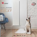Carisa Moscow C Dikey Alüminyum Radyatör Modern Tasarım Beyaz 180 x 47 cm