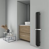 Carisa Nixie Bath Yakıt Tasarruflu Premium Malzeme Alüminyum Havlupan Modern Tasarım Siyah 150x20,5 Cm