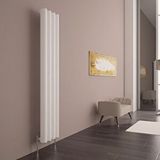 Carisa Otto Dikey Alüminyum Radyatör Modern Tasarım Beyaz 180x39,5 Cm
