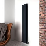 Carisa Plata Double Dikey Alüminyum Radyatör Modern Tasarım Antrasit 180 x 28 cm