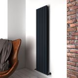 Carisa Plata Double Dikey Alüminyum Radyatör Modern Tasarım Antrasit 180 x 42 cm