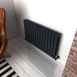 Carisa Plata Double Yatay Alüminyum Radyatör Modern Tasarım Antrasit 60 x 98 cm