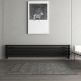 Carisa Sophia Xl Yatay Alüminyum Radyatör Modern Tasarım Siyah 33,1 x 180 cm