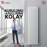 Carisa Tallis 60x119 cm Kumlu Beyaz Alüminyum Radyatör