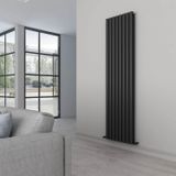Carisa Tallis Double Dikey Alüminyum Radyatör Modern Tasarım Siyah 180 x 47 cm