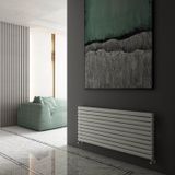 Carisa Tallis Double Xl Yatay Alüminyum Radyatör Modern Tasarım Beyaz 59 x 140 cm