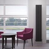 Carisa Vesta Dikey Alüminyum Radyatör Modern Tasarım Siyah 180x29,5 Cm