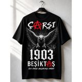 Carismatisort Beşiktaş için bjk Çarşı Tişört Tshirt Bay Bayan Erkek Kadın Unisex - Siyah