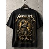 Carismatisort Metallica And Justice For All Bay Bayan Erkek Kadın Tişört Tshirt - Siyah