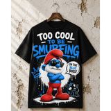 Carismatisort Şirin Baba Şirinler Boss Bay Bayan Erkek Kadın Tişört Tshirt - Siyah