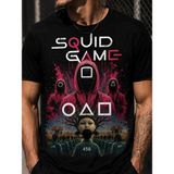 Carismatisort Squıd Game Baskılı Tişört Tshirt Bay Bayan Erkek Kadın Unisex - Siyah - 2XL