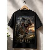 Carismatisort Trex Dinazor Tişört Tshirt Bay Bayan Erkek Kadın Unisex - Siyah - L