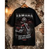Carismatisort Yamaha Klasik Motor Motorsiklet Tişört Tshirt Unisex - Siyah
