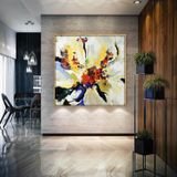 Çarkıfelek Yağlı Boya Dokulu Tablo 100X100 Gümüş Çerçeveli
