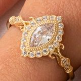 Carla 1.10 CT Mekik Pırlanta Montörü(Mekik Swaroski)Taşlı Evlilik Teklifi Kadın 925 Ayar Gümüş Yüzük