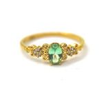 Carla Green Topaz Evlilik Teklifi Yüzüğü-Vintage Green Topaz Hediye 925 Ayar Gümüş Yüzük