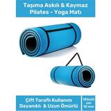Carlburn 10 mm Kalınlığında Çift Taraflı Kaymaz Pilates Meditasyon Minderi Taşıma Askılı 183x61 cm