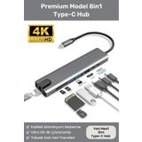 Carlburn 8 Girişli Macbook Pro Air Usb Type-c Hub Dönüştürücü Çevirici Çoklayıcı Usb Hdmi Micro SD 8in1
