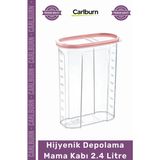 Carlburn A Kalite Plastik Taze Besin Saklama Hava Geçirmez Kapaklı Hijyenik Depolama Mama Kabı 2.4 Litre