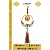 Carlburn #askılık Dekoratif Model 5 Altın Çember Bereket Kedi Püskül Duvar Araba Şans Bereket Askılık - Tek Ebat - Çok Renkli