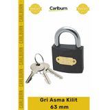 Carlburn #AsmaKilit Çelik Gövde Dayanıklı Güvenlik Kilidi Anahtarlı Kapı Kilidi Endüstriyel Gri Asma Kilit 63