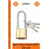 Carlburn #AsmaKilit Dayanıklı Çelik Gövde Emniyetli Kilit Sistemleri Kaliteli Sarı Uzun Asma Kilit 25 mm