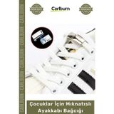 Carlburn #Bağcık Beyaz Renk Klipsli Manyetik Lastikli Pratik Konforlu Çocuklar İçin Mıknatıslı Ayakkabı Bağcı