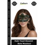 Carlburn #BaloMakesi Haki Yeşil Gizemli Masquerade Şıklık Gizem Balo Davet Parti Zarif Kostüm Balo Maskesi