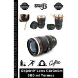 Carlburn #Bardak Objektif Lens Görünüm Çelik Kahve Çay Hediye Sevgili Paslanmaz Çelik Termos Mug Bardak 300ml