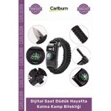 Carlburn #Bileklik SOS Led Magnezyum Pusula Taktik Dijital Saat Düdük Hayatta Kalma Kamp Bilekliği