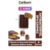 Carlburn Bpa Içermez Esnek Dayanıklı Büyük Yüksek Isı Dayanıklı Dubai Çikolata Silikon Kalıbı Kabı 2 Adet