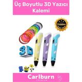 Carlburn Bükülebilir ABS Plastik 3D Çocuk Renkli Filament Yazıcı Kalemi Üç Boyutlu Ölçü Seçenekli