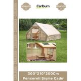 Carlburn #Çadır Lüks Geniş Kamp 6 Kişilik 4 Mevsim 2 Kapılı Tavan 300*210*200Cm Pencereli Şişme Çadır