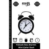 Carlburn #ÇalarSaat Yüksek Ses Alarmlı Çift Çanlı Pilli Dekoratif Akar Saniyeli Masaüstü Analog Çalar Saat